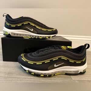Men's Undefeated Nike Air Max 97 Black Volt DC4830-001 Militia Green White Sz 12